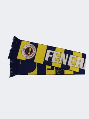 Defne Store Atkı; Retro Unısex Dokuma, Sarı-Lacıvert Tek Ebat