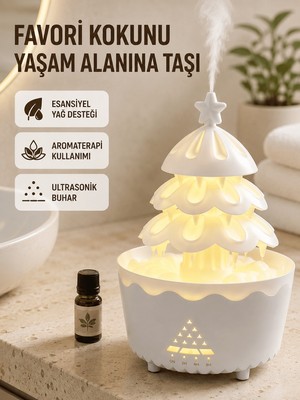 Store 250 ml Şans Ağacı Hava Nemlendirici Çok Renkli Işıklı Aroma Cihazı