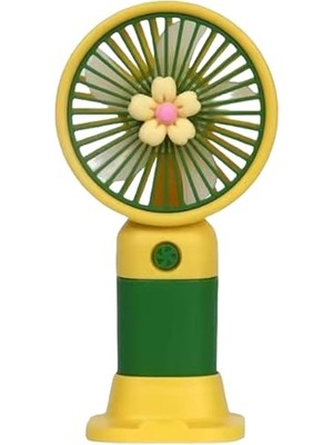 Defne Store Mini USB Fan, Taşınabilir, Yeşil-Sarı