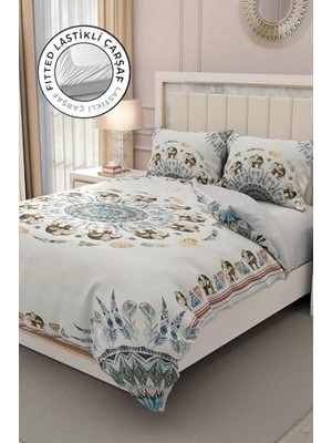 Defne Store Nevresim Takımı, %100 Pamuk Saten Çift Kişilik 3D Fil Desen, MONOHOME30186