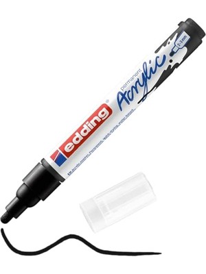 Defne Store 5100 Akrilik Markör Orta; Siyah, 1 Su Geçirmez Akrilik Markör, Yuvarlak Uçlu 2-3 mm