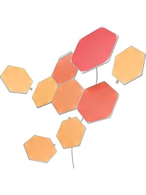 Defne Store Shapes Hexagon Starter Kit, 9 Akıllı LED Panel Rgbw - Modüler Wlan 16 Milyon Renkli Duvar Lambası Iç, Müzik ve Ekran Senkronizasyonu, Alexa Google Apple ile Çalışır, Dekorasyon ve Oyun Için