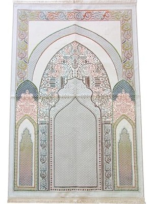 Defne Store Geleneksel Desenli Hediyelik Halı Tipi Dokuma Seccade, Bej