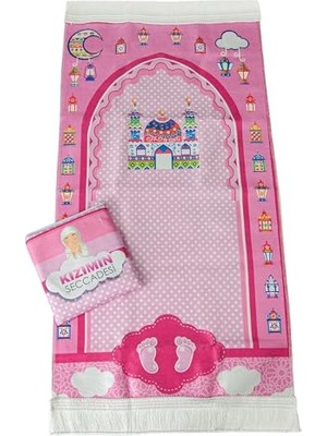 Defne Store Pembe Çantalı Kızımın Çocuk Seccadesi