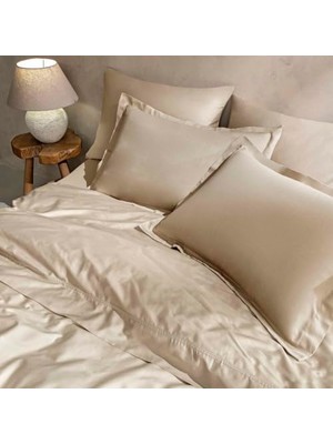 Defne Store Camel Pamuk Saten Queen Size Lastikli Çarşaf