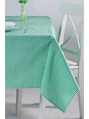 Defne Store Piknik Örtüsü, Denizli Çeyiz Küçük Kareli Desen Pötikareli Masa Örtüsü-Sofra Bezi- Yeşil Beyaz 170 x 170