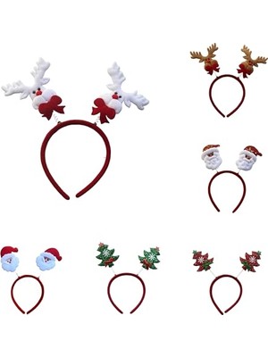 Defne Store 6 Farklı Tasarımlı Noel Saç Bandı, Çocuklar ve Yetişkinler Için