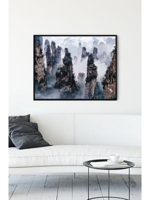 Defne Store (PSTER10763) Tianzi Dağları Manzara Çerçeveli Tablo (30 x 40 Cm)