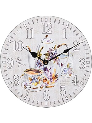 Defne Store 404-2631T-INT 12 Inç Kuvars Duvar Saati, Beyaz