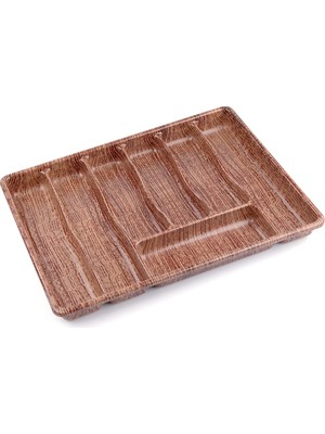 Store Büyük - Ahşap Renk - 7 Bölmeli Çekmece Içi Kaşıklık 50X37CM