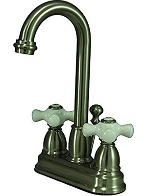 Defne Store KB3618PX Restorasyon Merkezi Seti Banyo Lavabo Bataryası, Abs Açılır Drenajlı, 3-3/4", Fırçalanmış Nikel