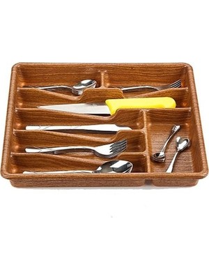 Store Küçük - Ahşap Renk - 7 Bölmeli Çekmece Içi Kaşıklık 36X32CM