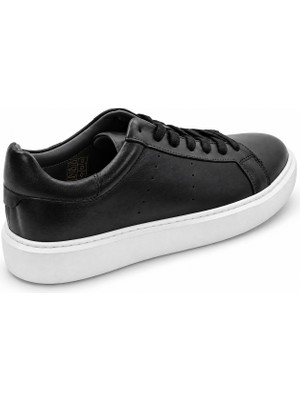 Kayhan Ayakkabı Siyah Bağcıklı Beyaz Taban Günlük Sneaker Ayakkabı