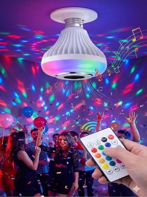Store Bluetooth Rgb LED Hoparlörlü Akıllı Ampul - Renkli Müzikli Lamba ve Kumanda