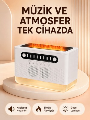 Store Çok Fonksiyonlu Kablosuz Hoparlör 8 Beyaz Gürültü Renkli Gece Lambası
