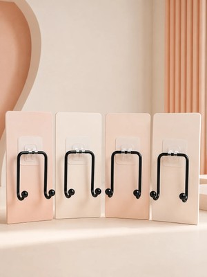 Store 4'lü Yapışkanlı Askı Seti Mutfak Banyo ve Ev Için Duvar Askısı