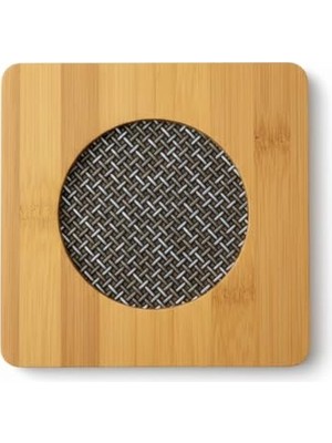 Defne Store Nihale; Kare Bambu, Metal Fileli, Isıya Dayanıklı Tencere ve Çaydanlık Altlığı (16,5 x 16,5 Cm)