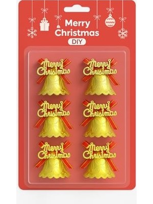 Defne Store Gold Zilli Yılbaşı Ağacı Süsü, 6 Adet Set