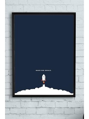 Defne Store PSTER12618 Make Big Goals - Büyük Hedefler Girişimcilik Çerçeveli Tablo 21X30 cm