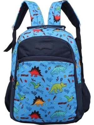 Store Kids Erkek Mavi Dinazor Model Kalemlikli Beslenmeli Set Sırt Çantası