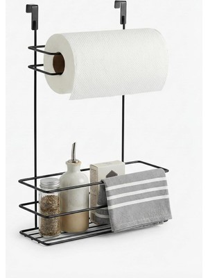 Store Dolap Içi Asılabilir Metal Kağıt Havluluk ve Deterjan Sepeti Organizer – Dolap Kapağına Asılabilir Kağıt Havlu Askılığı, Deterjan Düzenleyici Raf, Mutfak ve Banyo Kapak Içi Metal Organizer