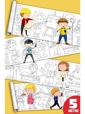 Defne Store Sinaticaret Meslekleri Tanıyalım, Kağıdı Boyama Rulosu, Metre, Kariyer Dev Boyama, Büyük Boy 5