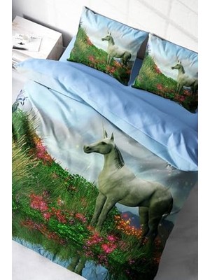 Defne Store Unicorn 3D Çift Kişilik Nevresim Takımı, MONOHOME9499