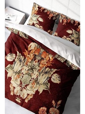 Defne Store Glazed Bouquet 3D Pamuk Saten Çift Kişilik Nevresim Takımı, MONOHOME18221