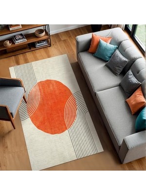 Defne Store Karen Kadife Kaymayı Önleyici Pamuk Tabanlı Yıkanabilir Antibakteriyel Salon Halısı 200X300