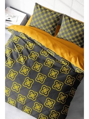 Defne Store Nevresim Takımı, %100 Pamuk Saten Çift Kişilik Yellow Mosaic, MONOHOME40307