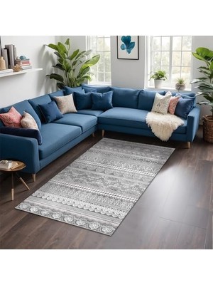 Defne Store Lima Kadife Kaymaz Pamuk Tabanlı Yıkanabilir Antibakteriyel Salon Halısı 160X230