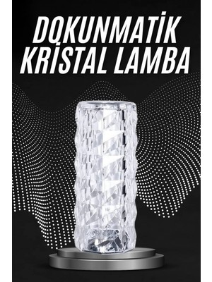 Pileli Store Kristal Lamba Masa Lambası Şarjlı Masa Lambası Dokunmatik Sensör USB Şarjlı
