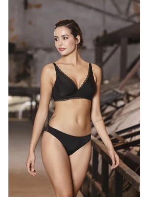 Golshan Giorgia Mini Slip,brezilyan Kadın Dantelli Siyah Külot