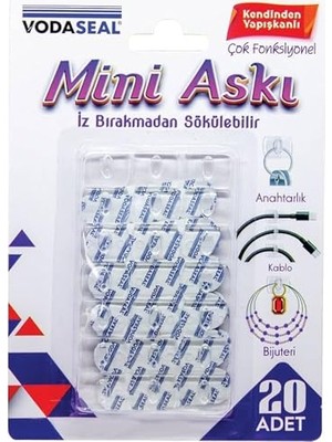 Defne Store Yapışkanlı Şeffaf Plastik Mini Askı 20 Adetli Set