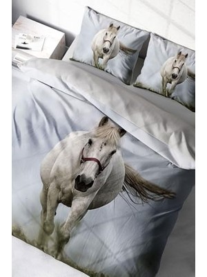 Defne Store %100 Pamuk Saten Çift Kişilik Nevresim Takımı Rebel Horse, MONOHOME39738