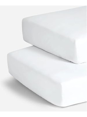Defne Store Çarşaf, %100 Pamuklu Bebek Çocuk 70X120 cm Park Beşik Için Lastikli 70X120 Beyaz Beyaz (2 Adet)