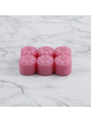 Defne Store Pembe Silindir Baton Mum, 6'lı Mini Set; Fitilli, Kokusuz Dekoratif Şamdan Mumu