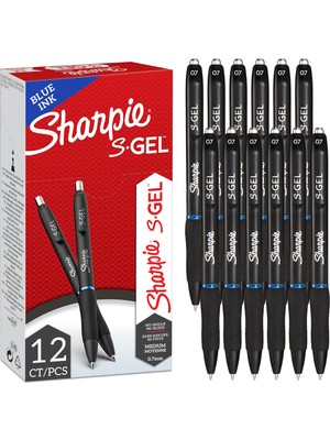 S-Gel Jel Kalemler | Orta Uç (0,7 Mm) | Mavi Mürekkepli Jel Kalem | 12 Adet