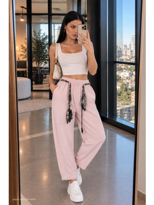 Modaplaza Kadın Beli Kuşaklı Müslin Pantolon 5132