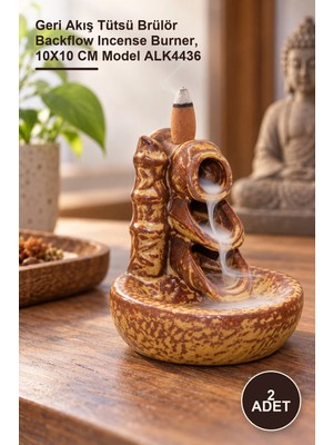 Yenilig 2 Adet Seramik Geri Akış Tütsülük – Geri Akış Tütsü Brülör Backflow Incense Burner, 10X10 cm Model ALK4436