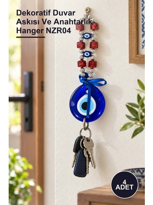 Yenilig 4 Adet Nazar Boncuğu Askılık – Dekoratif Duvar Askısı ve Anahtarlık Hanger NZR04