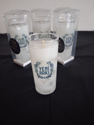 Darkvia Yeni Rakı Tasarımlı Kokulu Jel Mum Dekoratif Bardak Mum