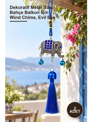 Yenilig 2 Adet Metal Nazar Boncuğu Rüzgar Çanı – Dekoratif Metal Süs, Bahçe Balkon Için Wind Chime, Evil Eye