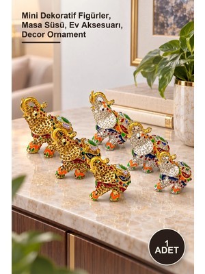 Yenilig 1 Adet Taşlı Fil Seti – Mini Dekoratif Figürler, Masa Süsü, Ev Aksesuarı, Decor Ornament