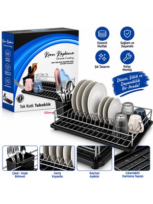 Akıllı Bayi Krom Tek Katlı Tabaklık - Bulaşıklık