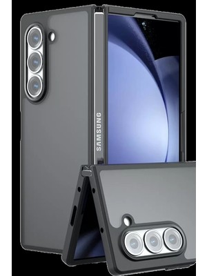 Bezos Samsung Galaxy Z Fold 5 Kılıf Blur Fold Kapak - Mat Siyah