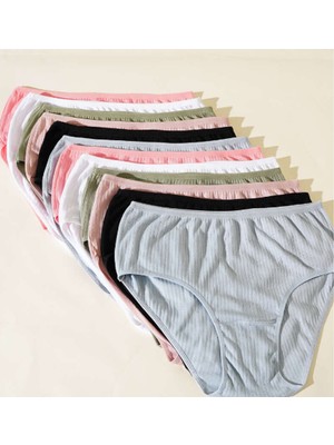 Tutku Dilay Kadın Bikini-Külot-Iç Çamaşırı- Pamuklu-Pastel Renkli- 6 Adet-Çok Renkli-L