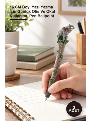 Yenilig 3 Adet Polyester Fil Tükenmez Kalem – 16 cm Boy, Yazı Yazma Için Günlük Ofis ve Okul Kullanımı, Pen Ballpoint