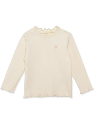 Hellobaby Kız Bebek Tişört Çiçek Baskılı Bisiklet Yaka Long Sleeve