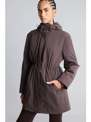 DeFacto Beli Büzgülü Regular Fit Kapüşonlu Parka H6148AX26AU